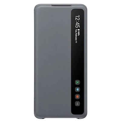 Samsung Galaxy S20+ (G985) originalus Smart Clear View Cover (EF-ZG985CJEGEU) atverčiamas pilkas dėklas - knygutė | Priedai.lt