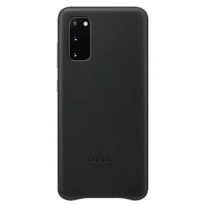 Samsung Galaxy S20 (G980) Leather Cover juodas odinis dėklas | Priedai.lt