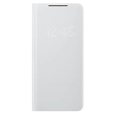 Samsung Galaxy S21 Ultra (G998B) originalus Smart Led View Cover atverčiamas šviesiai pilkas dėklas - knygutė | Priedai.lt