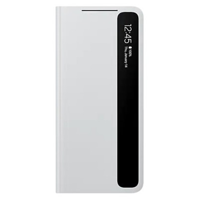 Samsung Galaxy S21 Ultra (G998B) originalus Smart Clear View Cover (EF-ZG998CJEGEE) atverčiamas šviesiai pilkas dėklas - knygutė