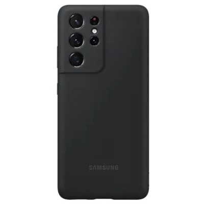 Samsung Galaxy S21 Ultra (G998B) „Samsung“ Silicone Cover kieto silikono juodas dėklas | Priedai.lt