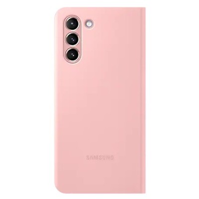 Samsung Galaxy S21 (G991B) originalus Smart Led View Cover atverčiamas rožinis dėklas - knygutė | Priedai.lt