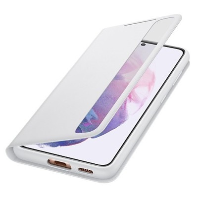 Samsung Galaxy S21 (G991B) originalus Smart Clear View Cover (EF-ZG991CJEGEE) atverčiamas šviesiai pilkas dėklas - knygutė | Pri