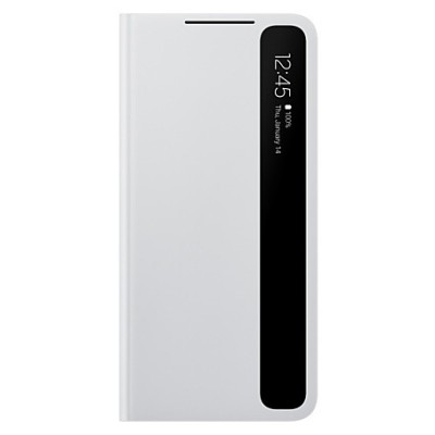 Samsung Galaxy S21+ (G996B) originalus Smart Clear View Cover (EF-ZG996CJEGEE) atverčiamas šviesiai pilkas dėklas - knygutė | Pr