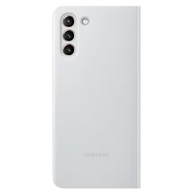 Samsung Galaxy S21+ (G996B) originalus Smart Clear View Cover (EF-ZG996CJEGEE) atverčiamas šviesiai pilkas dėklas - knygutė | Pr
