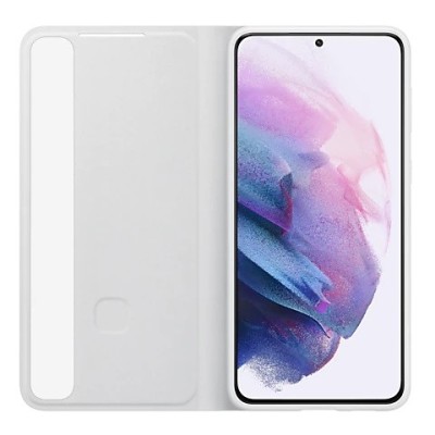 Samsung Galaxy S21+ (G996B) originalus Smart Clear View Cover (EF-ZG996CJEGEE) atverčiamas šviesiai pilkas dėklas - knygutė | Pr