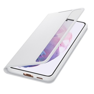 Samsung Galaxy S21+ (G996B) originalus Smart Clear View Cover (EF-ZG996CJEGEE) atverčiamas šviesiai pilkas dėklas - knygutė | Pr