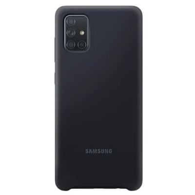 Samsung Galaxy A71 (A715) „Samsung“ Silicone Cover kieto silikono juodas dėklas | Priedai.lt