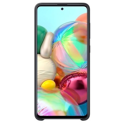 Samsung Galaxy A71 (A715) „Samsung“ Silicone Cover kieto silikono juodas dėklas | Priedai.lt