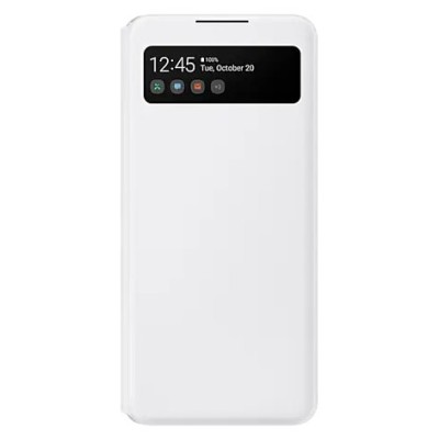 Samsung Galaxy A42 5G originalus S View Wallet Cover atverčiamas baltas dėklas - knygutė | Priedai.lt