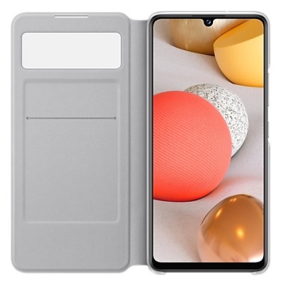 Samsung Galaxy A42 5G originalus S View Wallet Cover atverčiamas baltas dėklas - knygutė | Priedai.lt
