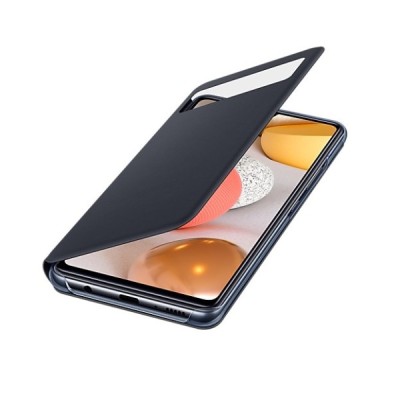 Samsung Galaxy A42 5G originalus S View Wallet Cover atverčiamas juodas dėklas - knygutė | Priedai.lt