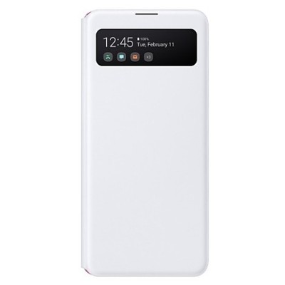 Samsung Galaxy A41 (A415F) originalus S View Wallet Cover atverčiamas baltas dėklas - knygutė | Priedai.lt