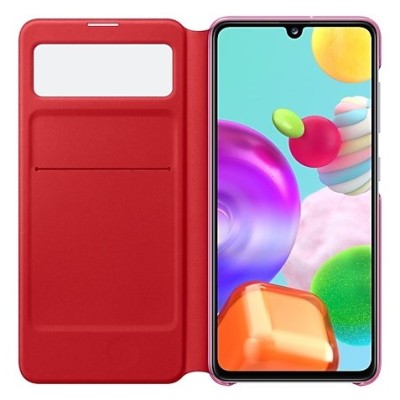 Samsung Galaxy A41 (A415F) originalus S View Wallet Cover atverčiamas baltas dėklas - knygutė | Priedai.lt