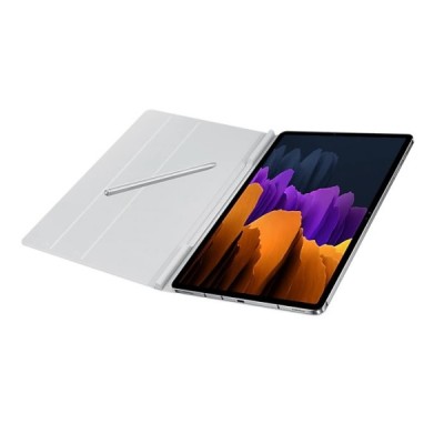 Originalus Samsung Galaxy Tab S7 FE 12.4", S7+ 12.4" (T976) Book Cover EF-BT970 atverčiamas pilkas odinis dėklas | Priedai.lt