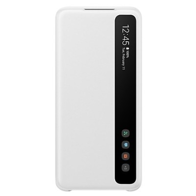 Samsung Galaxy S20 (G980) originalus Smart Clear View Cover (EF-ZG980CWEGEU) atverčiamas baltas dėklas - knygutė | Priedai.lt