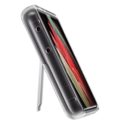 Samsung Galaxy S21 Ultra (G998B) „Samsung“ Clear Standing Cover kieto silikono skaidrus dėklas | Priedai.lt