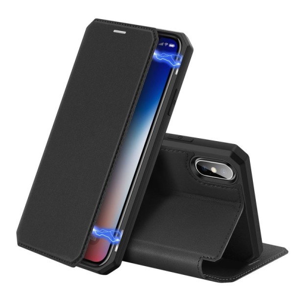 „Dux Ducis“ Skin X atverčiamas dėklas - juodas (iPhone X / Xs)