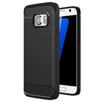 Samsung Galaxy S7 (G930) „Carbon“ kieto silikono TPU juodas dėklas - nugarėlė | Priedai.lt