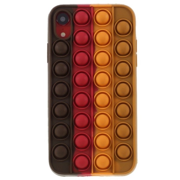 „Popit“ Bubble minkšto silikono (TPU) dėklas - rudas (iPhone Xr)