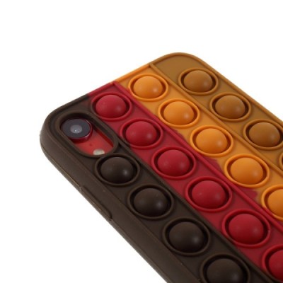 Apple iPhone Xr „Popit“ Bubble minkšto silikono TPU rudas dėklas - nugarėlė | Priedai.lt