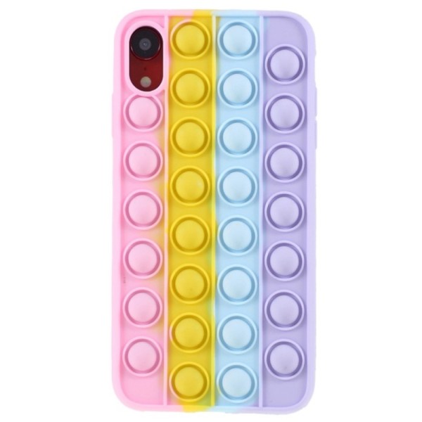 „Popit“ Bubble minkšto silikono (TPU) dėklas - rožinis (iPhone Xr)