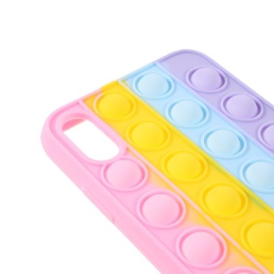 Apple iPhone Xr „Popit“ Bubble minkšto silikono TPU rožinis dėklas - nugarėlė | Priedai.lt