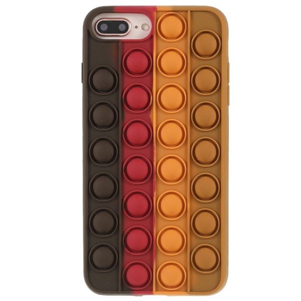 „Popit“ Bubble minkšto silikono (TPU) dėklas - rudas (iPhone 6 Plus / 6s Plus / 7 Plus / 8 Plus)