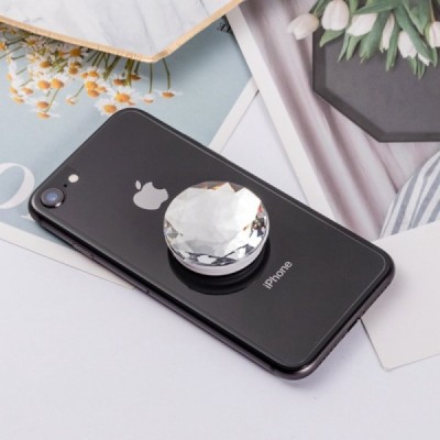 PopSocket Diamond telefono laikiklis (prie nugarėlės) - sidabrinis | Priedai.lt
