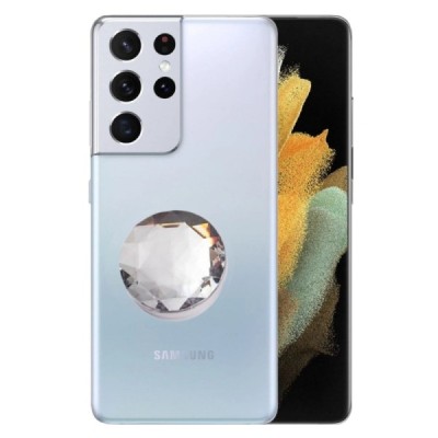 PopSocket Diamond telefono laikiklis (prie nugarėlės) - sidabrinis | Priedai.lt