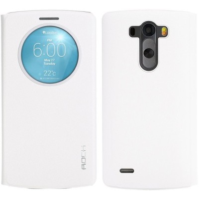 Rock Quick Circle LG G3 baltas atverčiamas dėklas - knygutė / Priedai.lt