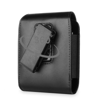 Universalus „Belt Clip“ juodas odinis dėklas prie diržo (S dydis) | Priedai.lt