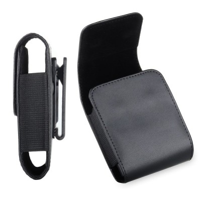 Universalus „Belt Clip“ juodas odinis dėklas prie diržo (S dydis) | Priedai.lt