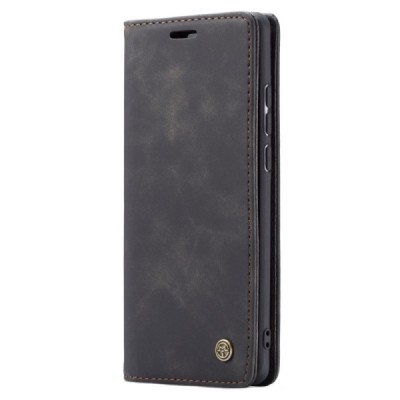 Xiaomi Mi 9 (Mi 9 Explorer) CaseMe Retro solidus atverčiamas juodas odinis dėklas - knygutė | Priedai.lt