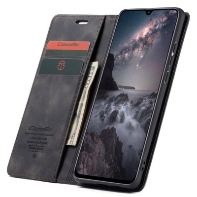 Xiaomi Mi 9 (Mi 9 Explorer) CaseMe Retro solidus atverčiamas juodas odinis dėklas - knygutė | Priedai.lt