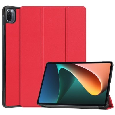 Xiaomi Pad 5 atverčiamas raudonas odinis dėklas (sulankstomas) | Priedai.lt