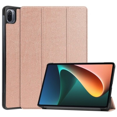 Xiaomi Pad 5 atverčiamas auksinis odinis dėklas (sulankstomas) | Priedai.lt