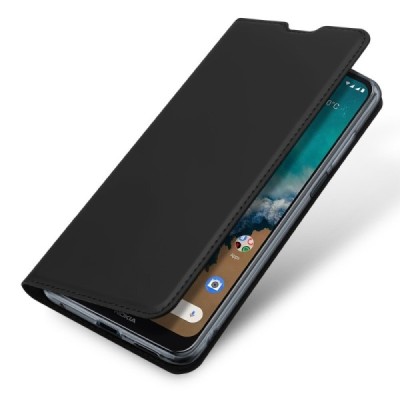 „Dux Ducis“ Skin serijos Nokia G50 juodas odinis atverčiamas dėklas | Priedai.lt