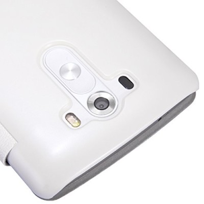 Nillkin Fresh LG G3 atverčiamas baltas odinis dėklas - knygutė / Priedai.lt