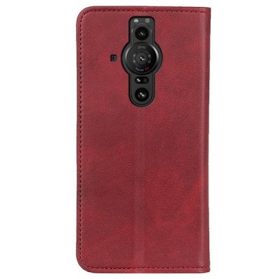 Sony Xperia Pro-I „Split“ raudonas odinis atverčiamas dėklas - knygutė | Priedai.lt