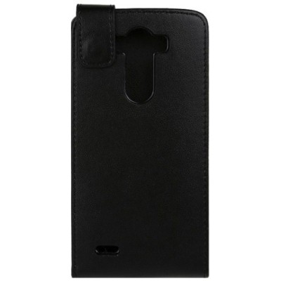 LG G3 klasikinis vertikaliai atverčiamas juodas odinis dėklas / Priedai.lt