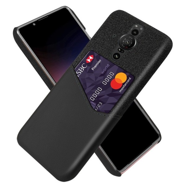 „KSQ“ Shell dėklas su kišenėle - juodas (Xperia Pro-I)