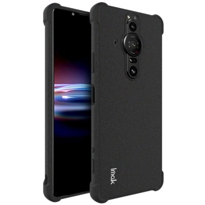 Sony Xperia Pro-I Imak sustiprintos apsaugos kieto silikono TPU juodas dėklas - nugarėlė + apsauginė ekrano plėvelė | Priedai.lt