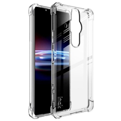 Sony Xperia Pro-I Imak sustiprintos apsaugos kieto silikono TPU skaidrus dėklas - nugarėlė + apsauginė ekrano plėvelė | Priedai.