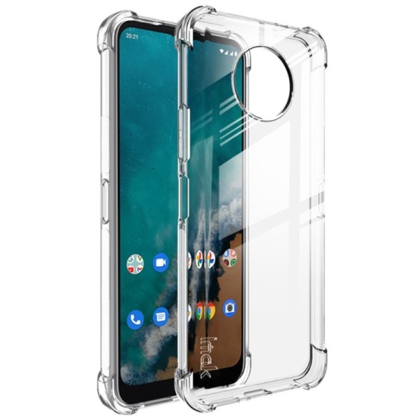 „Imak“ sustiprintos apsaugos kieto silikono (TPU) dėklas - skaidrus + apsauginė ekrano plėvelė (Nokia G50)