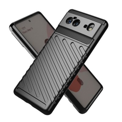 Google Pixel 6 Twill kieto silikono TPU juodas dėklas - nugarėlė | Priedai.lt
