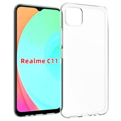 Realme C11 kieto silikono TPU skaidrus dėklas - nugarėlė | Priedai.lt