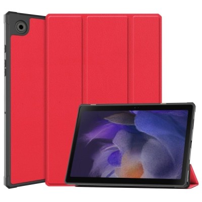 Samsung Galaxy Tab A8 10.5 2021 (X200, X205) atverčiamas raudonas odinis dėklas - knygutė | Priedai.lt