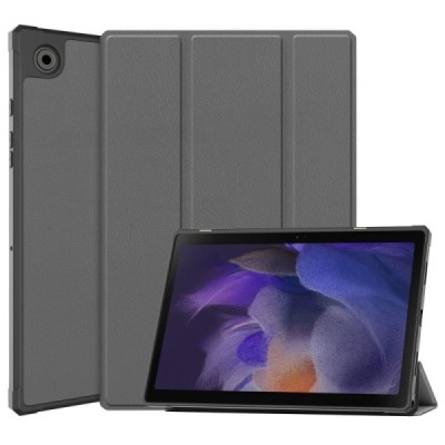 Samsung Galaxy Tab A8 10.5 2021 (X200, X205) atverčiamas pilkas odinis dėklas - knygutė | Priedai.lt