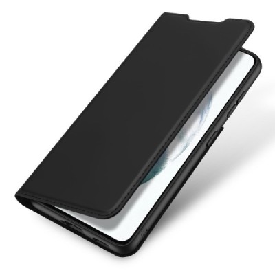 „Dux Ducis“ Skin serijos Samsung Galaxy S21 FE (Fan Edition) 5G juodas odinis atverčiamas dėklas | Priedai.lt